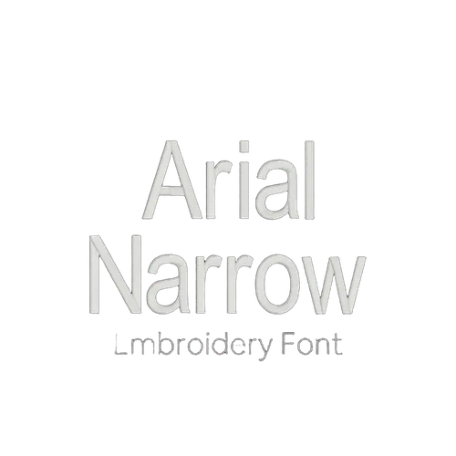 Arial Narrow embroidery font preview
