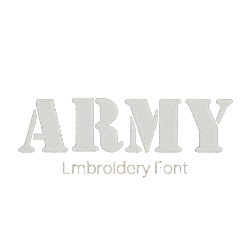 Army embroidery font preview