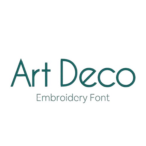 Art Deco embroidery font preview