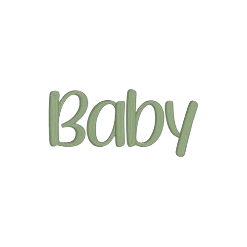 Baby embroidery font sample