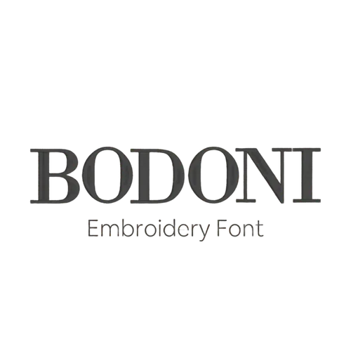 Bodoni embroidery font sample