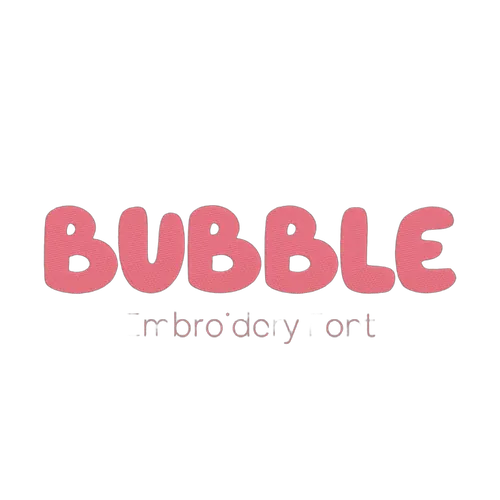 Bubble embroidery font sample