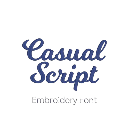 Casual Script embroidery font preview