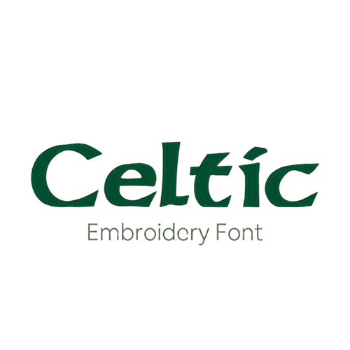 Celtic embroidery font preview
