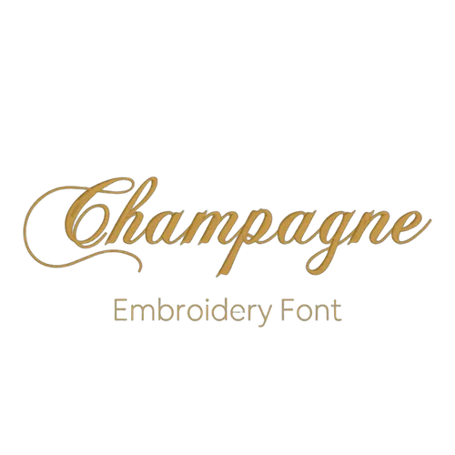 Champagne embroidery font preview