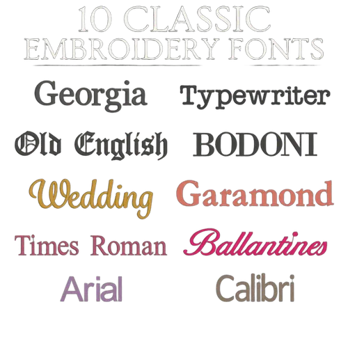 Classic Embroidery Fonts Bundle embroidery font preview