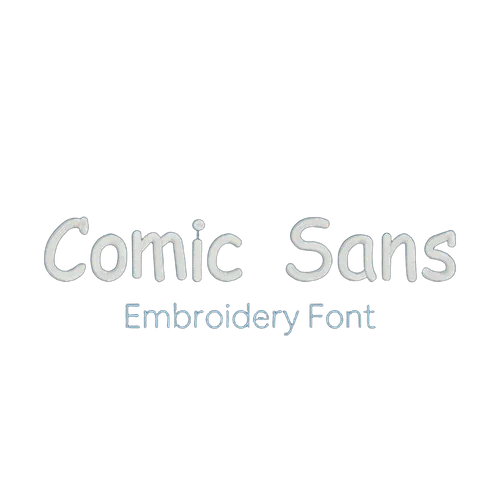 Comic Sans embroidery font sample