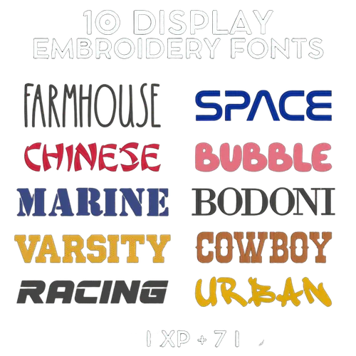 Display Embroidery Fonts Bundle embroidery font preview