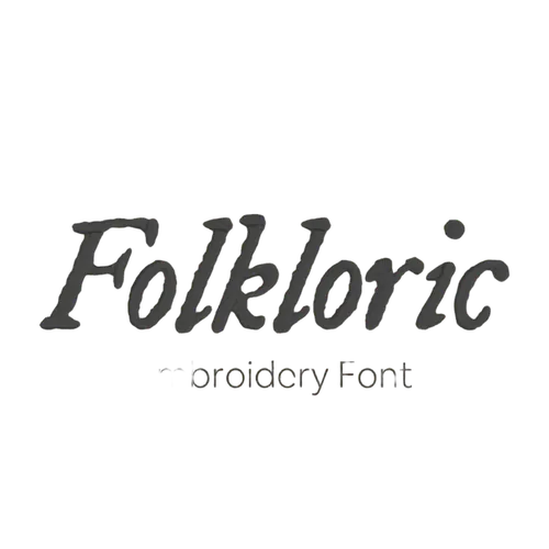 Folkloric embroidery font sample