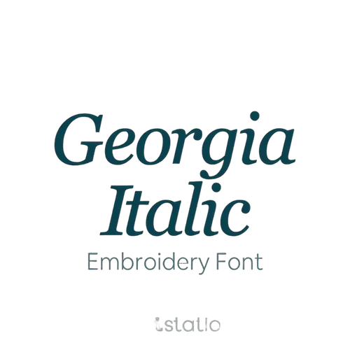Georgia Italic embroidery font sample