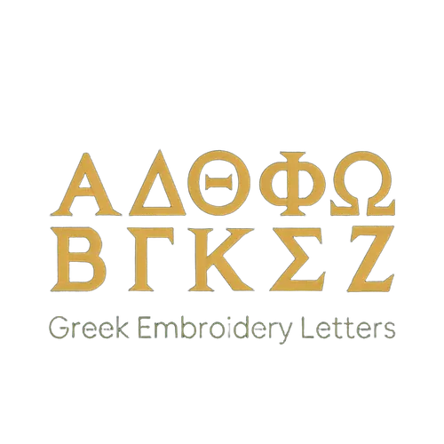 Greek Letters embroidery font sample