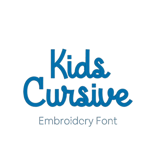 Kids Cursive embroidery font sample