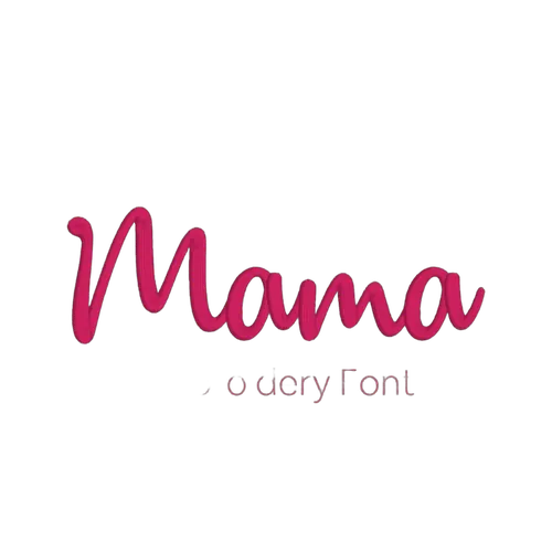 Mama embroidery font sample