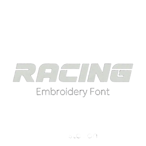 Racing embroidery font sample