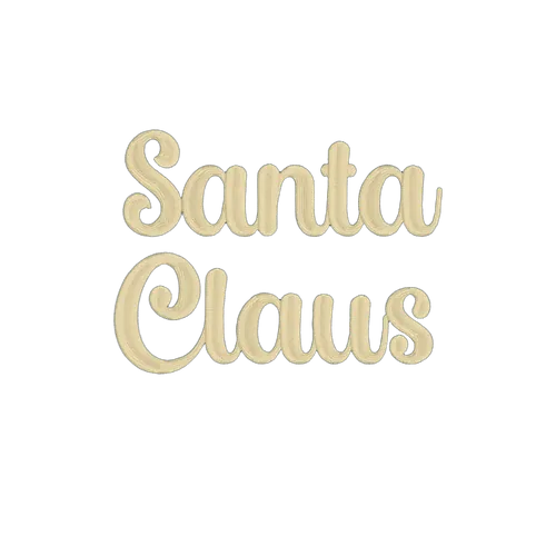 Santa Claus embroidery font sample
