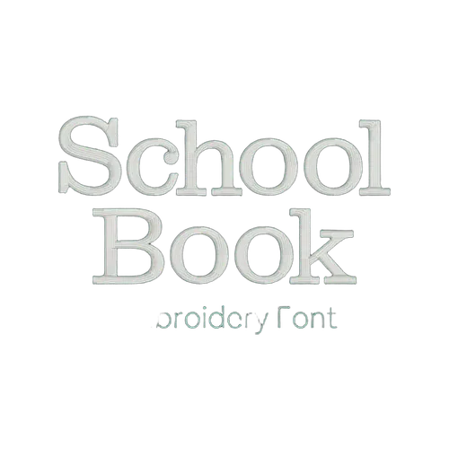 School Book embroidery font sample