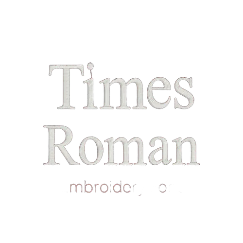 Times New Roman embroidery font sample