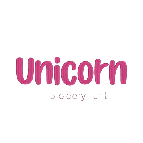 Unicorn embroidery font sample