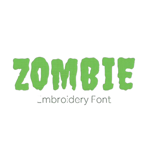 Zombie embroidery font sample